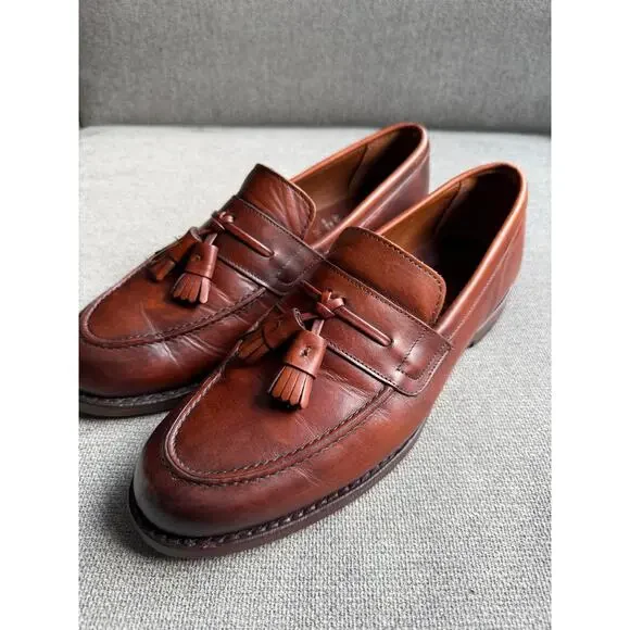 Allen Edmonds Hyde Street Tassel Loafers Mens 8.5 Brown Preppy